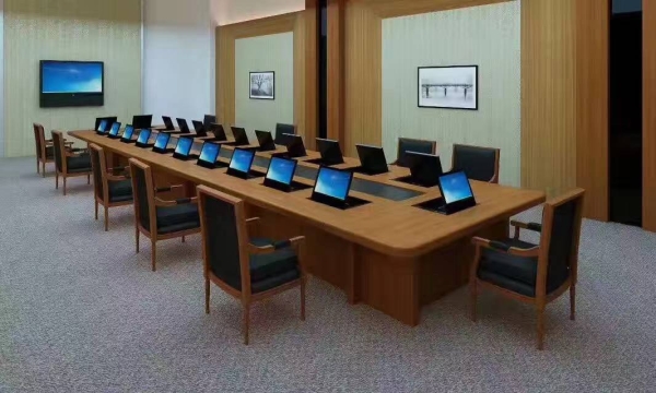 顯示屏翻轉會議桌（屏朝上）